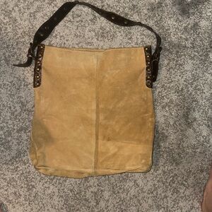 Emporio Armani Tan Suede Messenger Bag